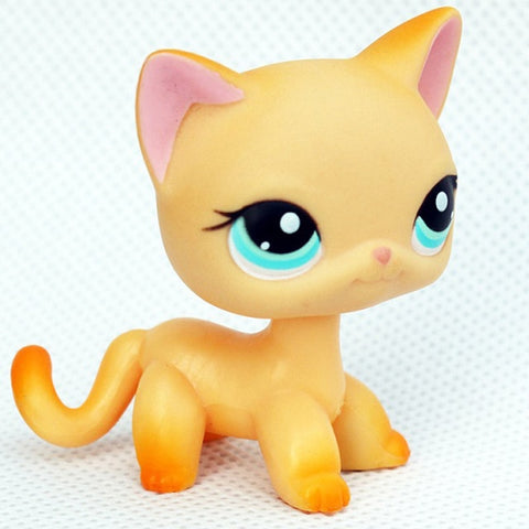 rare pet shop toys mini stands short hair kitten old figures collection original cute animal