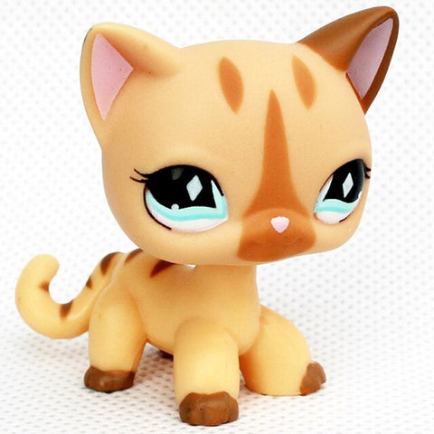 rare pet shop toys mini stands short hair kitten old figures collection original cute animal