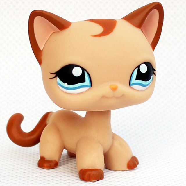 rare pet shop toys mini stands short hair kitten old figures collection original cute animal