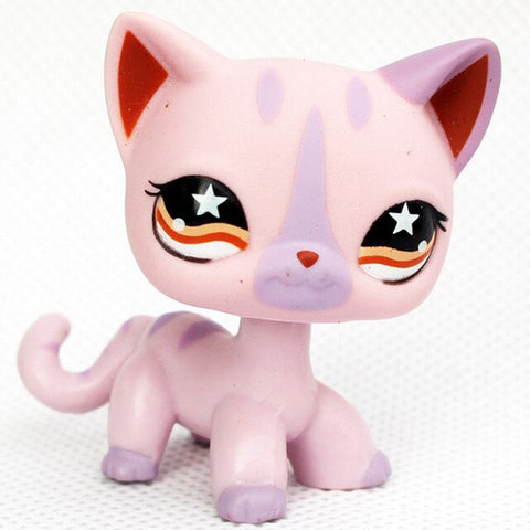 rare pet shop toys mini stands short hair kitten old figures collection original cute animal