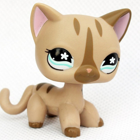 rare pet shop toys mini stands short hair kitten old figures collection original cute animal