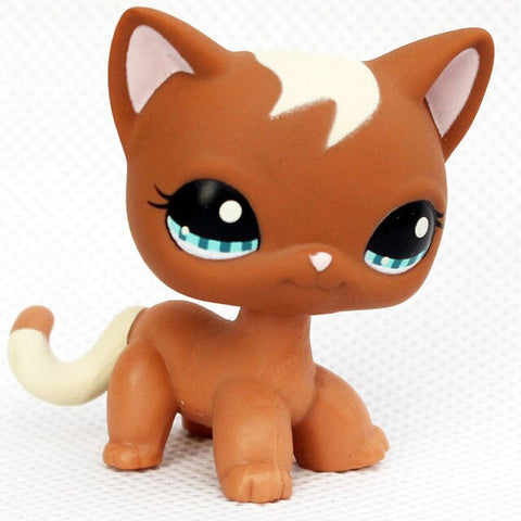 rare pet shop toys mini stands short hair kitten old figures collection original cute animal