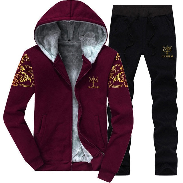 BOLUBAO Tracksuits Men Sweatshirt Sporting Sets Winter Jacket + Pants Casual Clothing Men's Track Suit Sportswear Coat