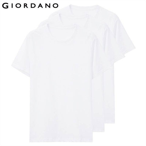 Giordano Men T Shirt Cotton Short Sleeve 3-pack Tshirt Solid Tee Summer Beathable Male Tops Clothing Camiseta Masculina 01245504