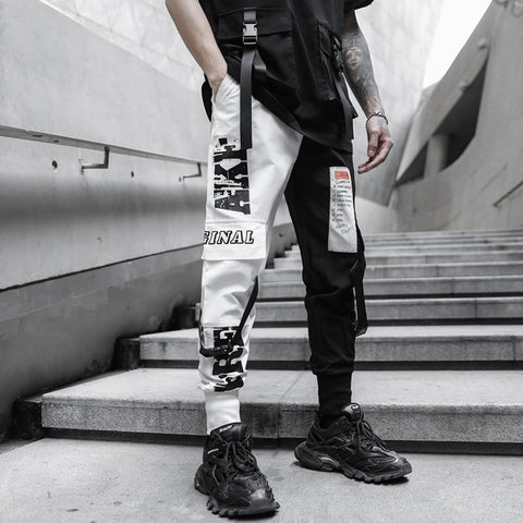 Men Multi-pocket Elastic Waist Harem Pant Men Streetwear Punk Hip Hop Casual Trousers Joggers Male Pants 2020 New Dropshipping