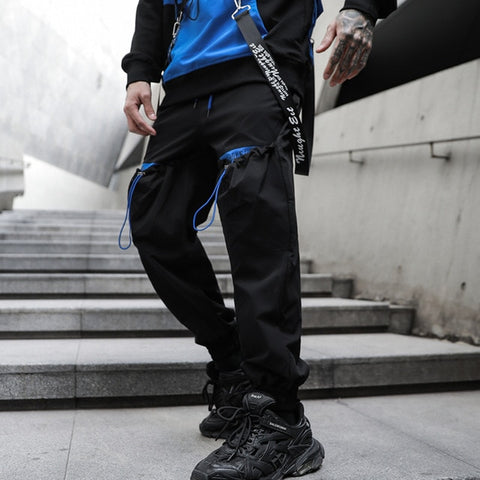 Men Multi-pocket Elastic Waist Harem Pant Men Streetwear Punk Hip Hop Casual Trousers Joggers Male Pants 2020 New Dropshipping