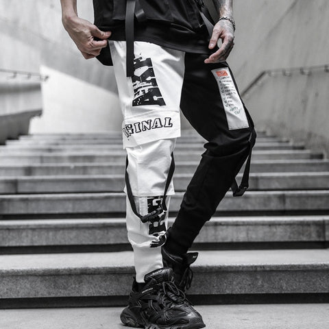 Men Multi-pocket Elastic Waist Harem Pant Men Streetwear Punk Hip Hop Casual Trousers Joggers Male Pants 2020 New Dropshipping