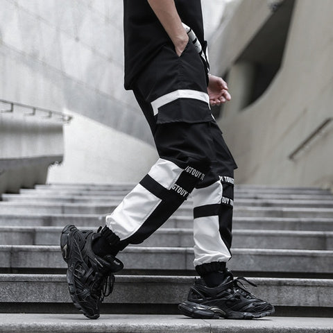 Men Multi-pocket Elastic Waist Harem Pant Men Streetwear Punk Hip Hop Casual Trousers Joggers Male Pants 2020 New Dropshipping