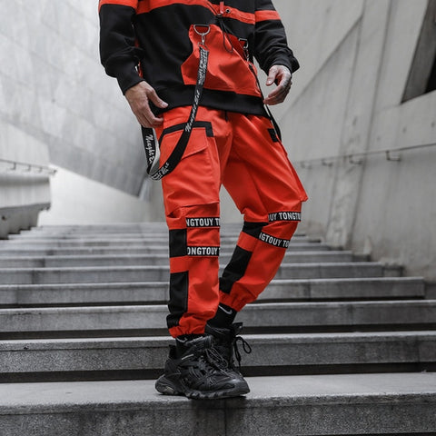 Men Multi-pocket Elastic Waist Harem Pant Men Streetwear Punk Hip Hop Casual Trousers Joggers Male Pants 2020 New Dropshipping