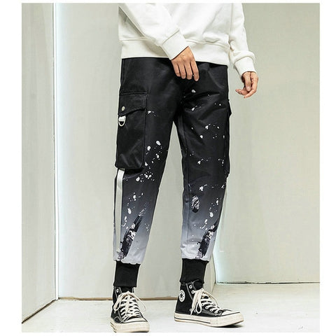 Men Multi-pocket Elastic Waist Harem Pant Men Streetwear Punk Hip Hop Casual Trousers Joggers Male Pants 2020 New Dropshipping