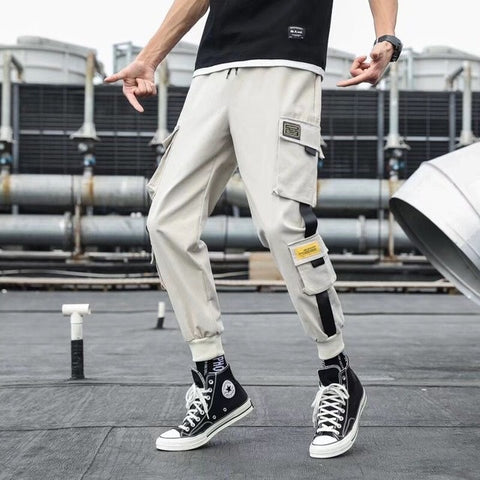 Streetwear Men's Multi Pockets Cargo Harem Pants Hip Hop Casual Male Track Pants Joggers Trousers Fashion Harajuku Men Pants