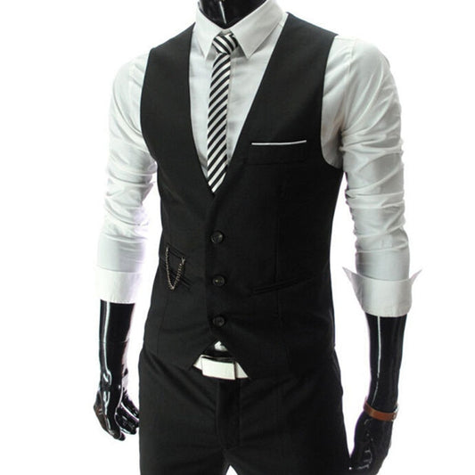 2020 New Arrival Dress Vests For Men Slim Fit Mens Suit Vest Male Waistcoat Gilet Homme Casual Sleeveless Formal Business Jacket