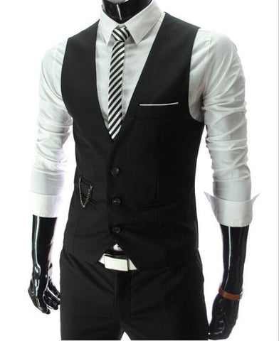 2020 New Arrival Dress Vests For Men Slim Fit Mens Suit Vest Male Waistcoat Gilet Homme Casual Sleeveless Formal Business Jacket