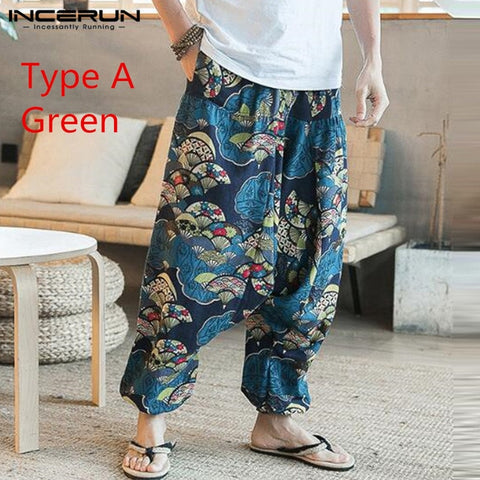 Baggy Cotton Linen Harem Pants Men Hip-hop Women Plus Size Wide Leg Trousers Casual Vintage Long Pants Pantalones Hombre 2020