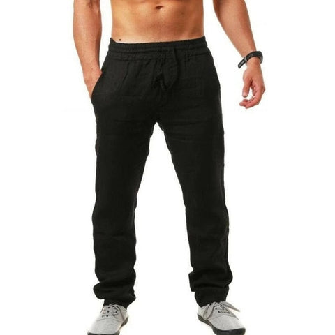 2020 New Men's Cotton Linen Pants Male Summer Breathable Solid Color Linen Trousers Fitness Streetwear M-3XL