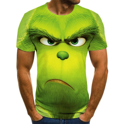 Funny cartoon men's T-shirt summer fashion top 3D round neck short sleeve cute wind casual shirt T-shirt