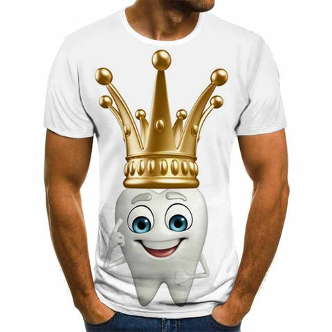 Funny cartoon men's T-shirt summer fashion top 3D round neck short sleeve cute wind casual shirt T-shirt