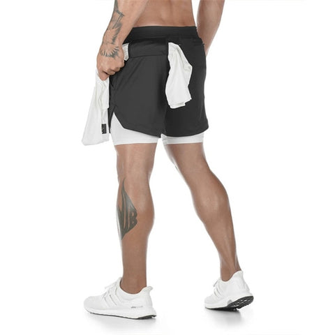 2020 Summer Running Shorts Men 2 in 1 Sports Jogging Fitness Shorts Training Quick Dry Mens Gym Men Shorts Sport gym Short Pants