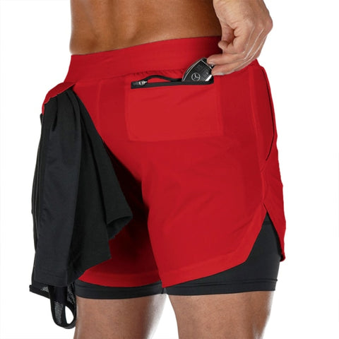 2020 Summer Running Shorts Men 2 in 1 Sports Jogging Fitness Shorts Training Quick Dry Mens Gym Men Shorts Sport gym Short Pants