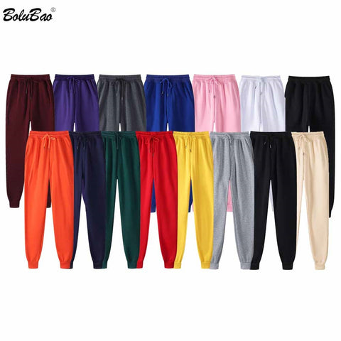 BOLUBAO New Solid Color Casual Pants Men Brand Men's Fashion Drawstring Full Length Pants Slim Harajuku Style Pencil Pants Male