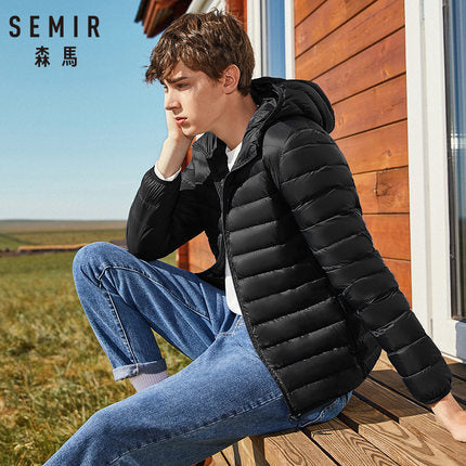 SEMIR brand down jacket men casual fashion winter jacket for men Hooded windbreaker white duck down coat male waterproof clothes