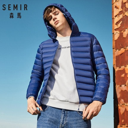 SEMIR brand down jacket men casual fashion winter jacket for men Hooded windbreaker white duck down coat male waterproof clothes