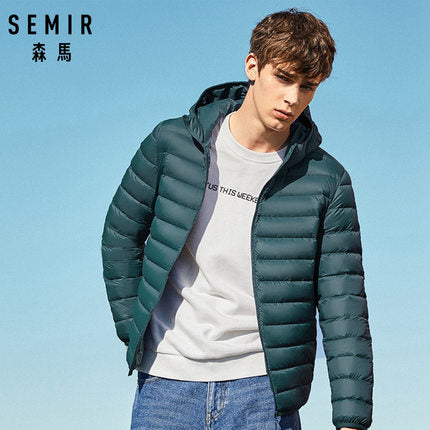 SEMIR brand down jacket men casual fashion winter jacket for men Hooded windbreaker white duck down coat male waterproof clothes