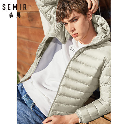 SEMIR brand down jacket men casual fashion winter jacket for men Hooded windbreaker white duck down coat male waterproof clothes