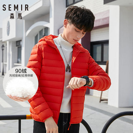 SEMIR brand down jacket men casual fashion winter jacket for men Hooded windbreaker white duck down coat male waterproof clothes