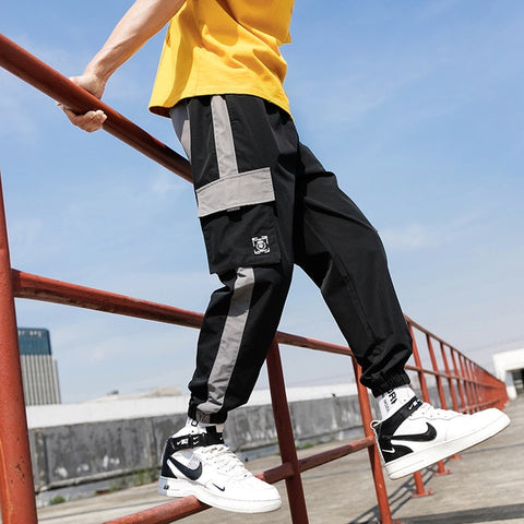 Streetwear Mens Hip Hop Jogging Pants Casual Men Trousers Big Size Loose Sweatpants Male 2020 New Multi Pocket Harem Pants 5XL