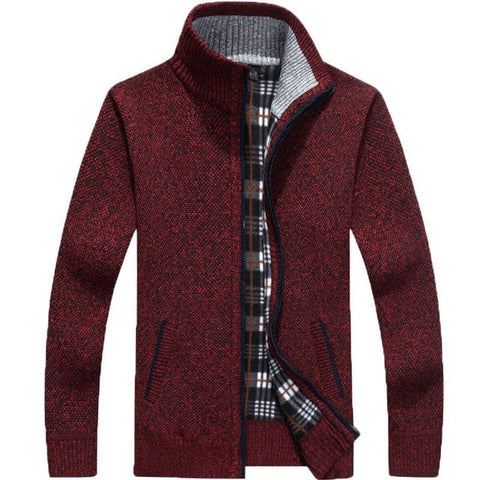 Sweater Men Autumn Winter Cardigan SweaterCoats Male Thick Faux Fur Wool Mens Sweater Jackets Casual Knitwear Plus Size M-4XL