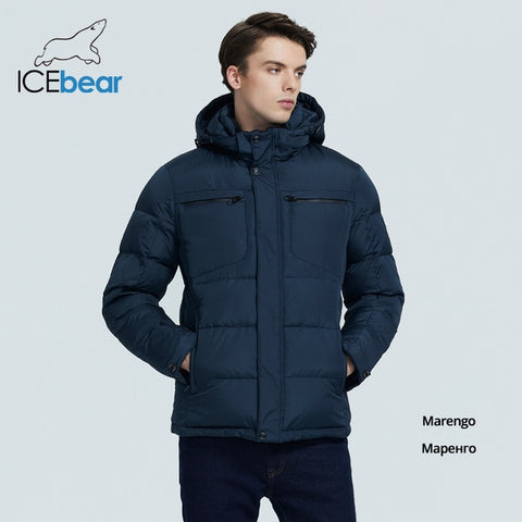 ICEbear 2020 winter new casual and fashionable men's cotton-padded jacket warm and windproof men's coat brand clothing MWD20940D