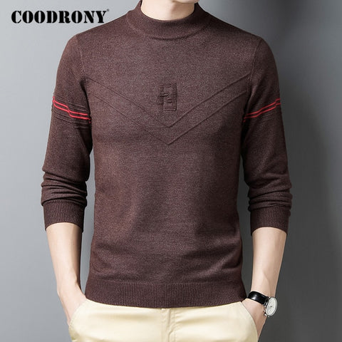 COODRONY Brand Sweater Men Clothing 2020 Autumn Winter Knitwear Warm Pullover Men Fashion Striped Casual O-Neck Pull Homme C1152