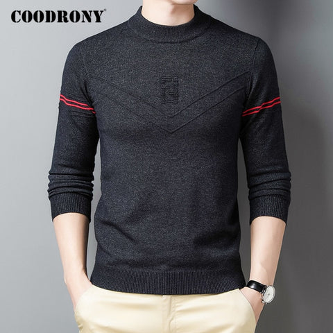 COODRONY Brand Sweater Men Clothing 2020 Autumn Winter Knitwear Warm Pullover Men Fashion Striped Casual O-Neck Pull Homme C1152