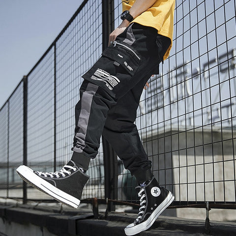 Streetwear Men's Multi Pockets Cargo Harem Pants Hip Hop Casual Male Track Pants Joggers Trousers Fashion Harajuku Men Pants