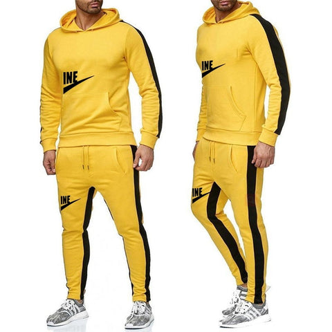 The New Men's hoodie sports suit  cotton  polyester drawstring sportswear trend fashion Autumn And Winter pullover suit