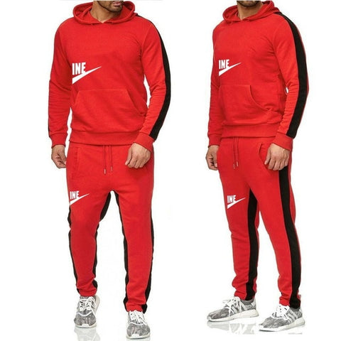 The New Men's hoodie sports suit  cotton  polyester drawstring sportswear trend fashion Autumn And Winter pullover suit