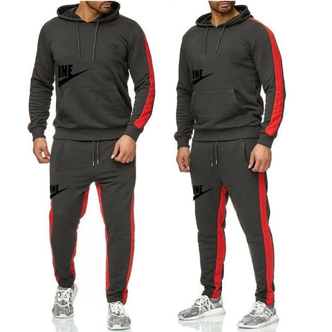 The New Men's hoodie sports suit  cotton  polyester drawstring sportswear trend fashion Autumn And Winter pullover suit