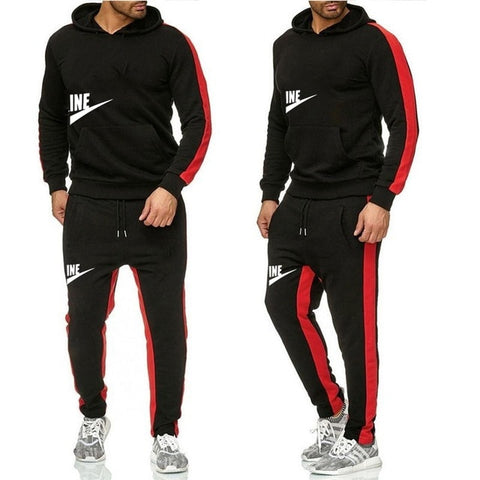 The New Men's hoodie sports suit  cotton  polyester drawstring sportswear trend fashion Autumn And Winter pullover suit
