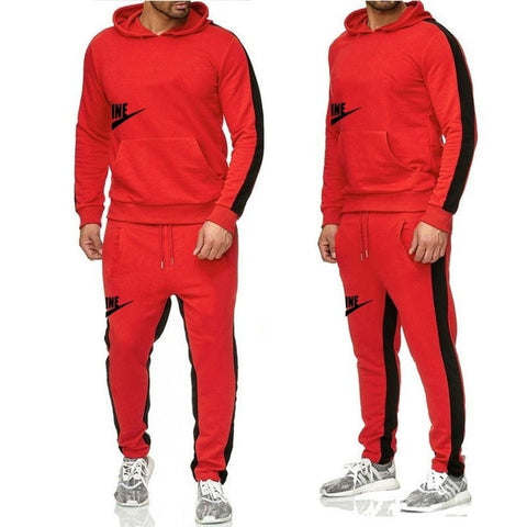 The New Men's hoodie sports suit  cotton  polyester drawstring sportswear trend fashion Autumn And Winter pullover suit