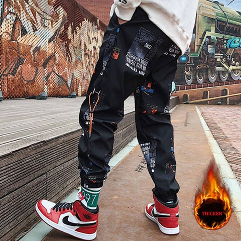 Hip hop Pants Men Loose Joggers Pants with Print Streetwear Harem Pants Clothes Ankle length Trousers Harajuku Sport Casual