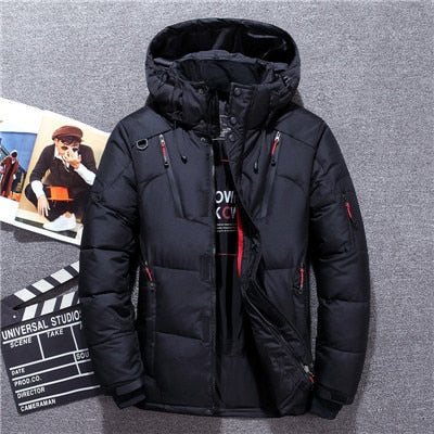 #01 -20 Degree Winter Down Coat Men White Duck Down Parkas Jacket Mens Thick Warm Snow Parka Jacket Overcoat Windbreaker Warm Parkas