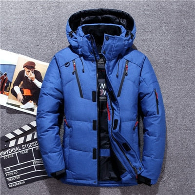 #01 -20 Degree Winter Down Coat Men White Duck Down Parkas Jacket Mens Thick Warm Snow Parka Jacket Overcoat Windbreaker Warm Parkas