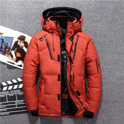 #01 -20 Degree Winter Down Coat Men White Duck Down Parkas Jacket Mens Thick Warm Snow Parka Jacket Overcoat Windbreaker Warm Parkas