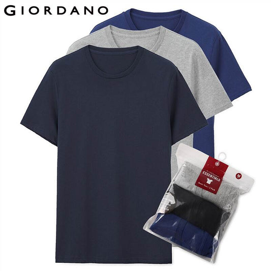 Giordano Men T Shirt Cotton Short Sleeve 3-pack Tshirt Solid Tee Summer Beathable Male Tops Clothing Camiseta Masculina 01245504