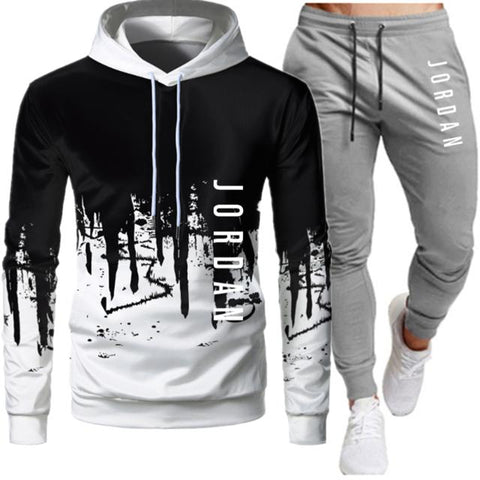 2 Pieces Sets Tracksuit Men Hooded Sweatshirt+Pants Pullover Hoodie Sportwear Suit Ropa Hombre Casual Men Clothes Size S-4XL