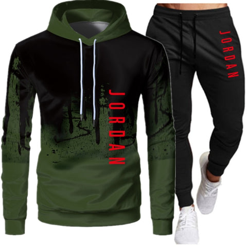 Sets Tracksuit Men Autumn Winter Hooded Sweatshirt Drawstring Outfit Sportswear 2020 Male Suit Pullover Two Piece Set Casual