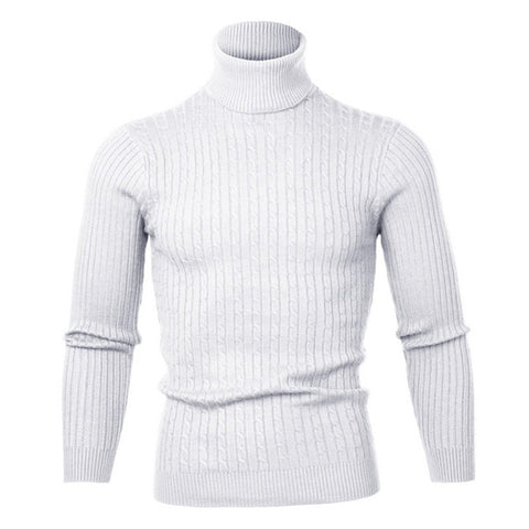 Winter Warm Turtleneck Sweater Men Vintage Tricot Pull Homme Casual Pullovers Male Outwear Slim Knitted Sweater Solid Jumper