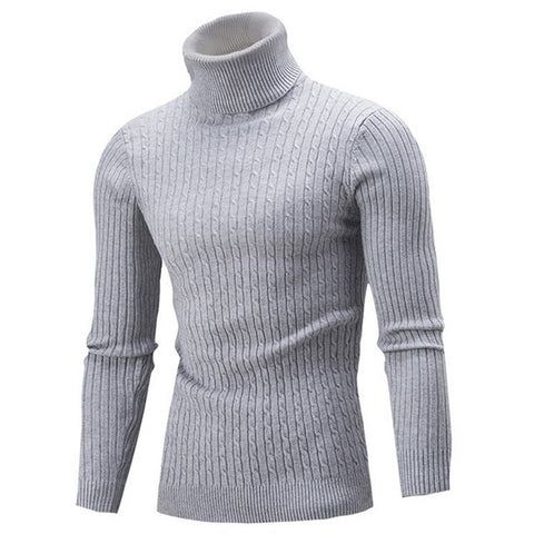 Winter Warm Turtleneck Sweater Men Vintage Tricot Pull Homme Casual Pullovers Male Outwear Slim Knitted Sweater Solid Jumper