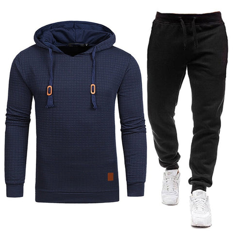 2020 New Tracksuit Men Brand Male Solid Hooded Sweatshirt+Pants Set Mens Hoodie Sweat Suit Casual Sportswear S-5XL Free Shipping